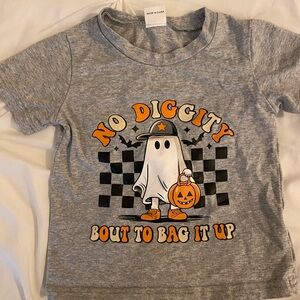 Toddler Boys Gray Halloween Graphic T-Shirt